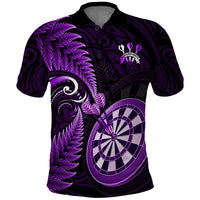 New Zealand Darts Polo Shirt Happiness Is A Tight Threesome Maori Purple - Wonder Print Shop