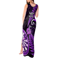 New Zealand Darts Tank Maxi Dress Happiness Is A Tight Threesome Maori Purple - Wonder Print Shop