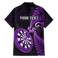 Personalised New Zealand Darts Family Matching Off Shoulder Maxi Dress and Hawaiian Shirt Happiness Is A Tight Threesome Maori Purple - Wonder Print Shop