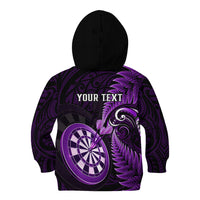 Personalised New Zealand Darts Kid Hoodie Happiness Is A Tight Threesome Maori Purple - Wonder Print Shop