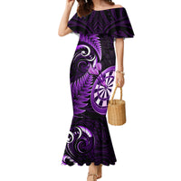 Personalised New Zealand Darts Mermaid Dress Happiness Is A Tight Threesome Maori Purple - Wonder Print Shop