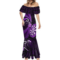 Personalised New Zealand Darts Mermaid Dress Happiness Is A Tight Threesome Maori Purple - Wonder Print Shop