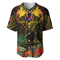 Papua New Guinea Central Province Baseball Jersey Papua Niugini Coat Of Arms With Flag Style - Wonder Print Shop