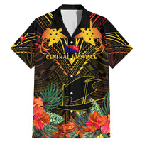 Papua New Guinea Central Province Family Matching Mermaid Dress and Hawaiian Shirt Papua Niugini Coat Of Arms With Flag Style - Wonder Print Shop