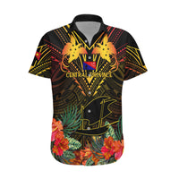 Papua New Guinea Central Province Hawaiian Shirt Papua Niugini Coat Of Arms With Flag Style - Wonder Print Shop