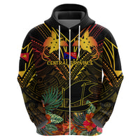 Papua New Guinea Central Province Hoodie Papua Niugini Coat Of Arms With Flag Style - Wonder Print Shop