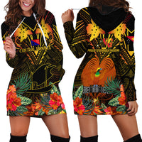 Papua New Guinea Central Province Hoodie Dress Papua Niugini Coat Of Arms With Flag Style - Wonder Print Shop