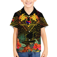 Papua New Guinea Central Province Kid Hawaiian Shirt Papua Niugini Coat Of Arms With Flag Style - Wonder Print Shop