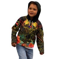 Papua New Guinea Central Province Kid Hoodie Papua Niugini Coat Of Arms With Flag Style - Wonder Print Shop