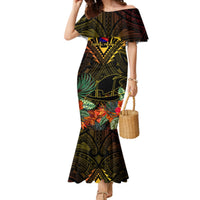 Papua New Guinea Central Province Mermaid Dress Papua Niugini Coat Of Arms With Flag Style - Wonder Print Shop