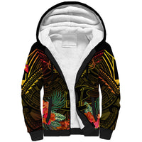 Papua New Guinea Central Province Sherpa Hoodie Papua Niugini Coat Of Arms With Flag Style - Wonder Print Shop