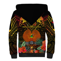 Papua New Guinea Central Province Sherpa Hoodie Papua Niugini Coat Of Arms With Flag Style - Wonder Print Shop