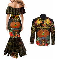 papua-new-guinea-chimbu-province-couples-matching-mermaid-dress-and-long-sleeve-button-shirts-papua-niugini-coat-of-arms-with-flag-style