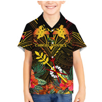 Papua New Guinea Chimbu Province Family Matching Mermaid Dress and Hawaiian Shirt Papua Niugini Coat Of Arms With Flag Style - Wonder Print Shop