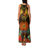 Papua New Guinea Chimbu Province Family Matching Tank Maxi Dress and Hawaiian Shirt Papua Niugini Coat Of Arms With Flag Style - Wonder Print Shop