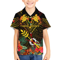 Papua New Guinea Chimbu Province Kid Hawaiian Shirt Papua Niugini Coat Of Arms With Flag Style - Wonder Print Shop