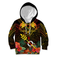Papua New Guinea Chimbu Province Kid Hoodie Papua Niugini Coat Of Arms With Flag Style - Wonder Print Shop