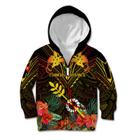 Papua New Guinea Chimbu Province Kid Hoodie Papua Niugini Coat Of Arms With Flag Style - Wonder Print Shop
