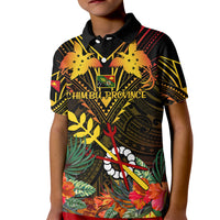 Papua New Guinea Chimbu Province Kid Polo Shirt Papua Niugini Coat Of Arms With Flag Style - Wonder Print Shop