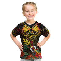 Papua New Guinea Chimbu Province Kid T Shirt Papua Niugini Coat Of Arms With Flag Style - Wonder Print Shop