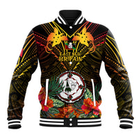Papua New Guinea East New Britain Province Baseball Jacket Papua Niugini Coat Of Arms With Flag Style - Wonder Print Shop
