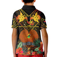 Papua New Guinea East New Britain Province Kid Polo Shirt Papua Niugini Coat Of Arms With Flag Style - Wonder Print Shop
