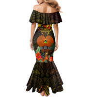 Papua New Guinea East New Britain Province Mermaid Dress Papua Niugini Coat Of Arms With Flag Style - Wonder Print Shop