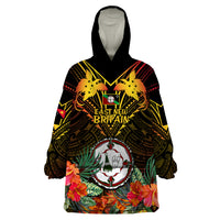 Papua New Guinea East New Britain Province Wearable Blanket Hoodie Papua Niugini Coat Of Arms With Flag Style - Wonder Print Shop