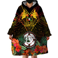Papua New Guinea East New Britain Province Wearable Blanket Hoodie Papua Niugini Coat Of Arms With Flag Style - Wonder Print Shop