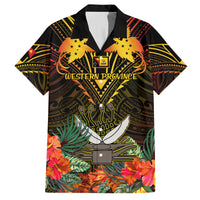 Papua New Guinea Western Province Family Matching Summer Maxi Dress and Hawaiian Shirt Papua Niugini Coat Of Arms With Flag Style - Wonder Print Shop