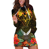Papua New Guinea Western Province Hoodie Dress Papua Niugini Coat Of Arms With Flag Style - Wonder Print Shop