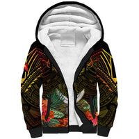 Papua New Guinea Western Province Sherpa Hoodie Papua Niugini Coat Of Arms With Flag Style - Wonder Print Shop
