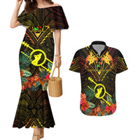 Papua New Guinea Southern Highlands Province Couples Matching Mermaid Dress and Hawaiian Shirt Papua Niugini Coat Of Arms With Flag Style - Wonder Print Shop