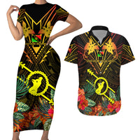 Papua New Guinea Southern Highlands Province Couples Matching Short Sleeve Bodycon Dress and Hawaiian Shirt Papua Niugini Coat Of Arms With Flag Style - Wonder Print Shop