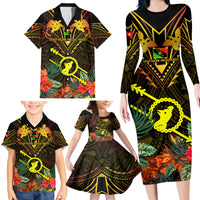 Papua New Guinea Southern Highlands Province Family Matching Long Sleeve Bodycon Dress and Hawaiian Shirt Papua Niugini Coat Of Arms With Flag Style - Wonder Print Shop