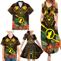 Papua New Guinea Southern Highlands Province Family Matching Summer Maxi Dress and Hawaiian Shirt Papua Niugini Coat Of Arms With Flag Style - Wonder Print Shop
