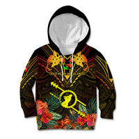 Papua New Guinea Southern Highlands Province Kid Hoodie Papua Niugini Coat Of Arms With Flag Style - Wonder Print Shop