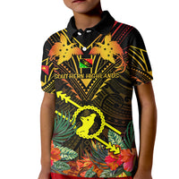 Papua New Guinea Southern Highlands Province Kid Polo Shirt Papua Niugini Coat Of Arms With Flag Style - Wonder Print Shop