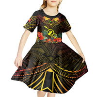Papua New Guinea Southern Highlands Province Kid Short Sleeve Dress Papua Niugini Coat Of Arms With Flag Style - Wonder Print Shop