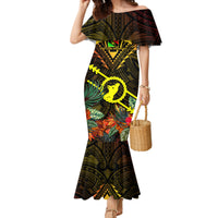 Papua New Guinea Southern Highlands Province Mermaid Dress Papua Niugini Coat Of Arms With Flag Style - Wonder Print Shop