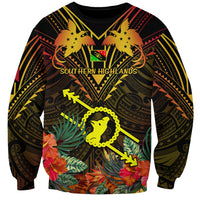Papua New Guinea Southern Highlands Province Sweatshirt Papua Niugini Coat Of Arms With Flag Style - Wonder Print Shop