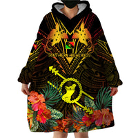 Papua New Guinea Southern Highlands Province Wearable Blanket Hoodie Papua Niugini Coat Of Arms With Flag Style - Wonder Print Shop