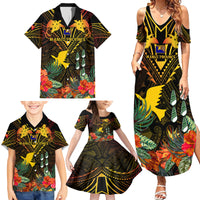 Papua New Guinea Manus Province Family Matching Summer Maxi Dress and Hawaiian Shirt Papua Niugini Coat Of Arms With Flag Style - Wonder Print Shop