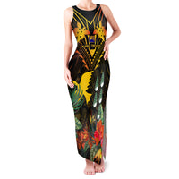 Papua New Guinea Manus Province Family Matching Tank Maxi Dress and Hawaiian Shirt Papua Niugini Coat Of Arms With Flag Style - Wonder Print Shop