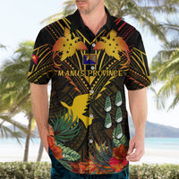 Papua New Guinea Manus Province Hawaiian Shirt Papua Niugini Coat Of Arms With Flag Style - Wonder Print Shop