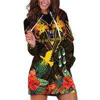 Papua New Guinea Manus Province Hoodie Dress Papua Niugini Coat Of Arms With Flag Style - Wonder Print Shop