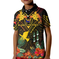Papua New Guinea Manus Province Kid Polo Shirt Papua Niugini Coat Of Arms With Flag Style - Wonder Print Shop