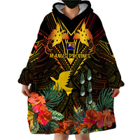 Papua New Guinea Manus Province Wearable Blanket Hoodie Papua Niugini Coat Of Arms With Flag Style - Wonder Print Shop