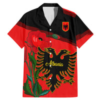 Albania Flag Day Family Matching Mermaid Dress and Hawaiian Shirt Albanian Coat Of Arms With Red Poppy - Wonder Print Shop