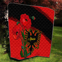 Albania Flag Day Quilt Albanian Coat Of Arms With Red Poppy - Wonder Print Shop
